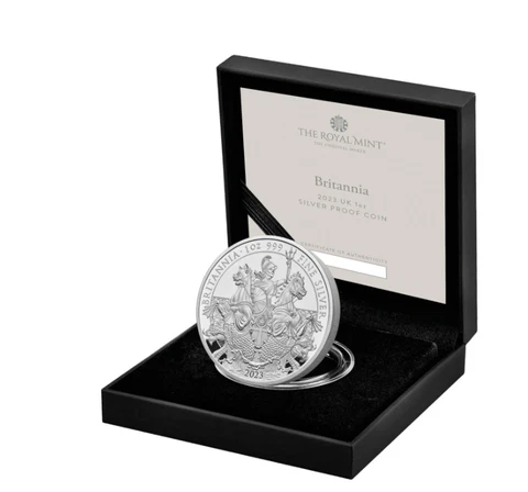 Simply Coins~ 2023 SILVER PROOF BRITANNIA 1 OZ 2 POUND COIN PRE ORDER Cover