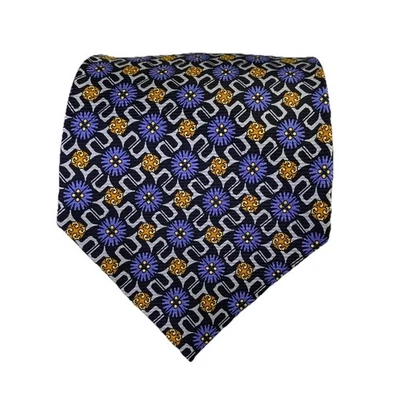 Corbata de seda geométrica Robert Talbott Best of Class púrpura/dorado/negro usada en excelente estado Foto 1 de 4