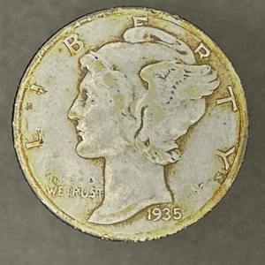 1935-S Merkur Groschen - seltene S-Postfrisch - schwere Auflage - Silber - Bild 1 von 4