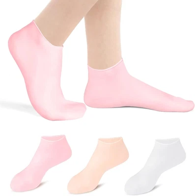 Silikon Feuchtigkeitssocken, 3 Paar Silikonsocken Damen, Gel Socken Anti-Rutsch