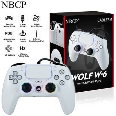NBCP 1500Hz Wired LED Vibration Controller Hall Effect Triggers For PS5/PS4/PC - Image 1 of 4