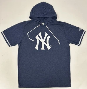 NEW YORK YANKEES SHORT SLEEVE HOODIE PULLOVER SHIRT SGA 8/21/2024 XL 23.25x30 - Picture 1 of 17