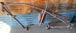 1917 Excelsior V-Twin Motorcycle Frame 1000cc Big Twin Vtg Orig Speedway Racer - Picture 1 of 18