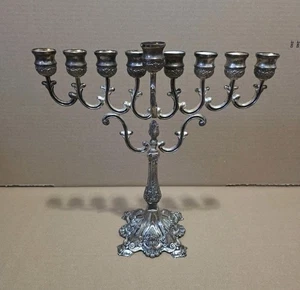 Vintage Silver Plated Chanukah Menorah - Picture 1 of 3