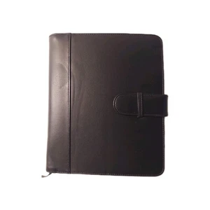 AT A GLANCE Planner Executive Black Faux Leather Organizer Notebook 8"x10”Medium - Picture 1 of 4