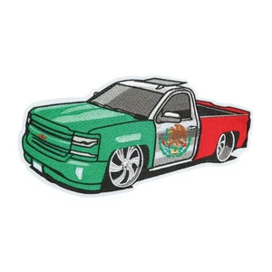 MEXICAN EMBROIDERED CHEVY NBS TRUCK PATCH GREEN WHITE RED WITH EAGLE - Picture 1 of 1
