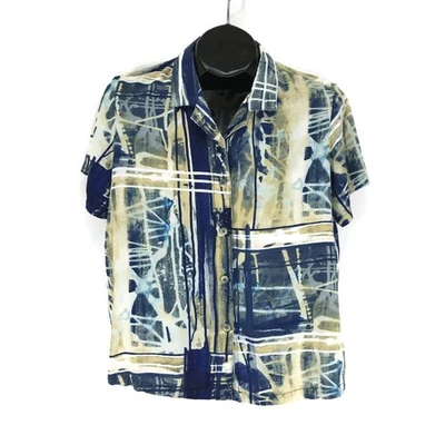 Camisa havaiana feminina Jams World manga curta estampa XL rayon casual verão - Imagem 1 de 4