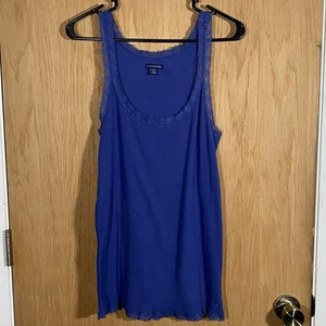 Vtg Y2K American Eagle Lace Trim Cami Tank Top Blue Twilightcore Women's Sz XL - Picture 1 of 7