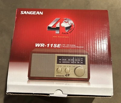 Sangean WR-11SE AM/FM Table Top Radio 40th Anniversary Walnut Wood Gold Face - Image 1 of 4