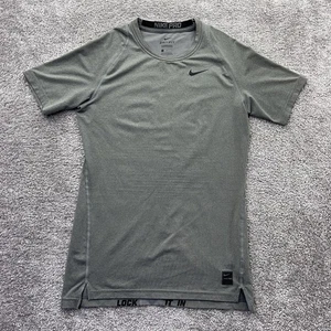 Nike Pro Shirt Mens Large Compression Dri Fit Gray Base Layer Tee 703094 - Picture 1 of 11