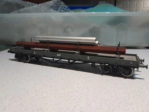 O Gauge Finescale Grey LMS Bogie Bolster Wagon With Steel Loads - Picture 1 of 13