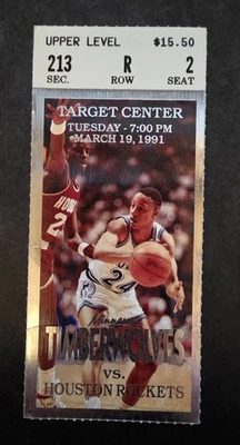 March 19 1991 Minnesota Timberwolves vs Houston Rockets Pooh Richardson NBA - Image 1 of 2