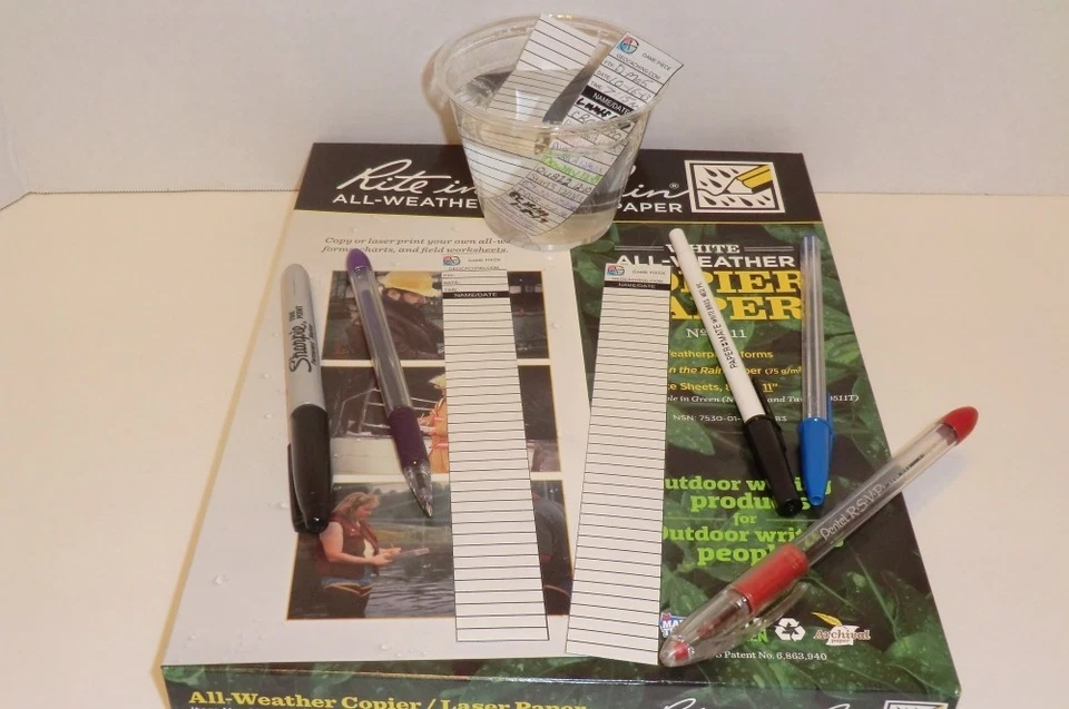 36 Strisce di Registro Geocaching Rito Sotto la Pioggia per Contenitore Cache Geocache SPEDIZIONE GRATUITA - Immagine 1 di 1