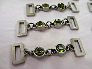 2" Bronze Ton Metall Hellgrün Glas Strass Verbinder - 8 Stück - Bild 1 von 5