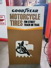VINTAGE GOODYEAR MOTORCYCLE TIRES CARDBOARD SIGN. Very Rare. Double Sided.