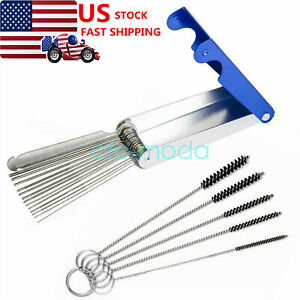 Motorcycle Carburetor Carb Jet Deposit Remove 18 Cleaning Tool Wire Cleaner Set
