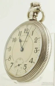 South Bend grade 227 pocket watch, 16S, 21J, Sterling silver case w/ gold inlay - Picture 1 of 9