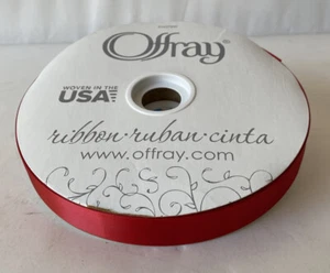Nastro raso doppia faccia Berwick Offray 7/8" bobina 100 iarde rosso RN17991 made in USA - Foto 1 di 2
