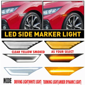 For HONDA CIVIC 2016-2021 Fender Front Side Marker Light Set RH LH W/ LED Bulbs - Picture 1 of 82