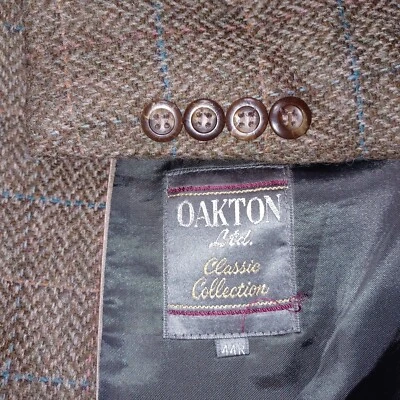 Blazer Oakton Ltd Para Hombres 44R Marrón Traje Chaqueta Abrigo Deportivo De Colección Professor College Foto 1 de 4