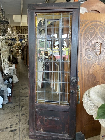 Frank Loyd Wright Style Stain Glass Door82x29 Cover