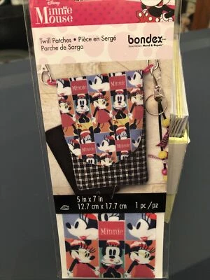 Disney Minnie Mouse Simplicity Bondex 5" x 7" Iron-On Twill Patches - NEW! - Image 1 of 4