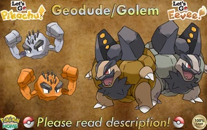 ⭐Brillante/No Brillante Alolan Geodude/Golem 6IV XL⭐Let's Go Pikachu/Eevee (💯Legal) - Imagen 1 de 21