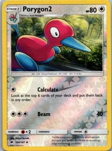 2017 Sun & Moon - Burning Shadows Porygon2 Stage 1/Uncommon #104 - Picture 1 of 2