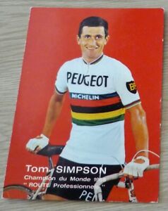 Cyclisme - Carte Tom SIMPSON Champion du Monde 1965