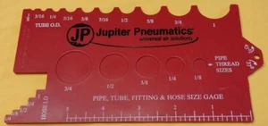 Jupiter Pneumatics Sorrell Manufacturing Co. Pipe Tube Fitting & Hose Gauge Work - Picture 1 of 2