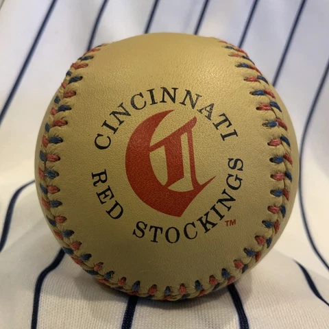 Spinneybeck Leather Cincinnati Red Stockings 1869 1st Pro Souvenir Baseball Ball Cover