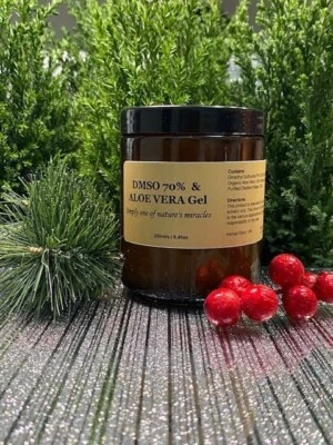NATURES MIRACLES 111 4oz Super Pain Relief DMSO dimethyl sulfoxide GEL 70% with Aloe Vera . Glass jar