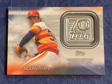 NOLAN RYAN #70LP-NR - 2021 TOPPS SERIES 1 ONE - 70TH PATCH RELIC