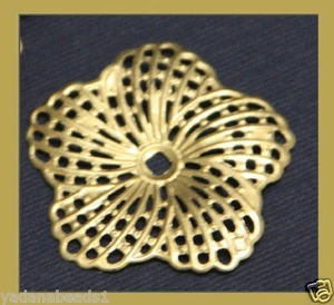 12 pcs of Raw Brass hibiscus flower filigree focal 34mm - Picture 1 of 4