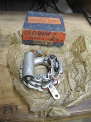 1950 Mopar Plymouth Dodge 6 cilindros distribuidor disjuntor placa NOS 1308180 IK - Imagem 1 de 4