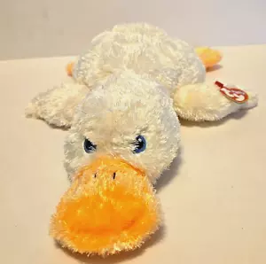 Baby Ty Duck Peluche Ornitorinco Giallo Lovey Cuscino Pals Floppy Bean Bag 2001 Nuovo - Foto 1 di 10