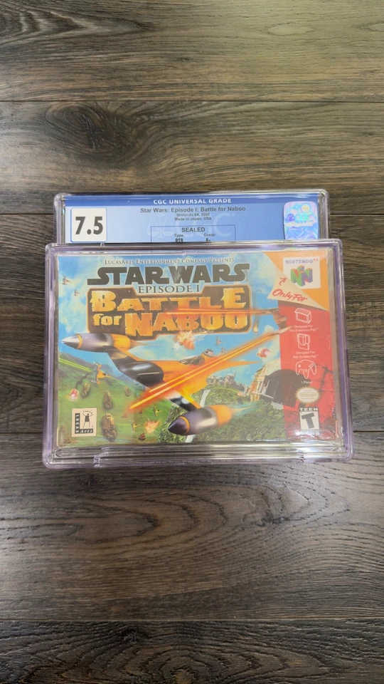 Star Wars Episodio I Batalla por Naboo Nintendo 64 Sellado de Fábrica CGC Calificado 7.5!! Foto 1 de 3