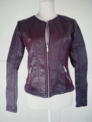 Chaqueta de cuero sintético para mujer Red Wine S Foto 1 de 4