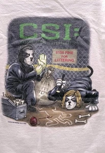 Vintage 2004 Big Dogs CSI: Canine Scene Investigation T-Shirt S/M Santa Barbara - Picture 1 of 10