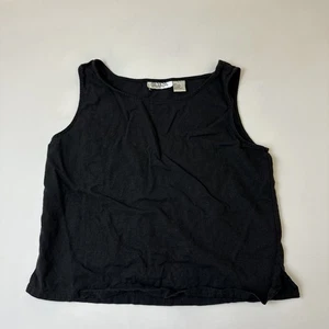 Selene Sport Tank Top Womens Large Black Linen Blend Sleeveless Casual Summer - Picture 1 of 7