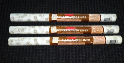 3 rollos de colección 1978 Rubbermaid estante y forro de cajón bronceado MOD margaritas 20" x 5 pies cada uno Foto 1 de 4