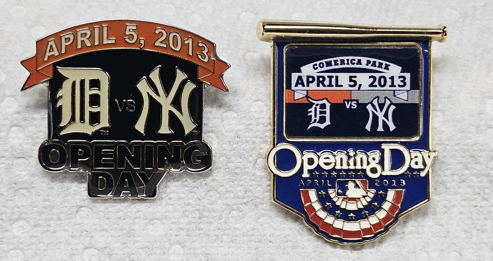 NEW YORK YANKEES DETROIT TIGERS COMERICA PARK OPENING DAY PINS 2013 - Image 1 of 1