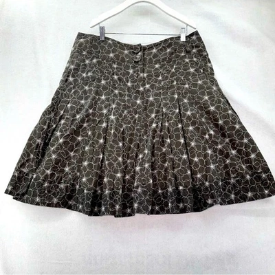 Falda plisada hasta la rodilla 100 % algodón Esprit talla 12 gris floral usada en excelente estado para mujer Foto 1 de 4