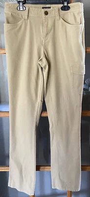 Cabelas Womens Size 4 Yellow Khaki Cargo Pants Stretch Pockets Outdoor Hiking - Image 1 of 4
