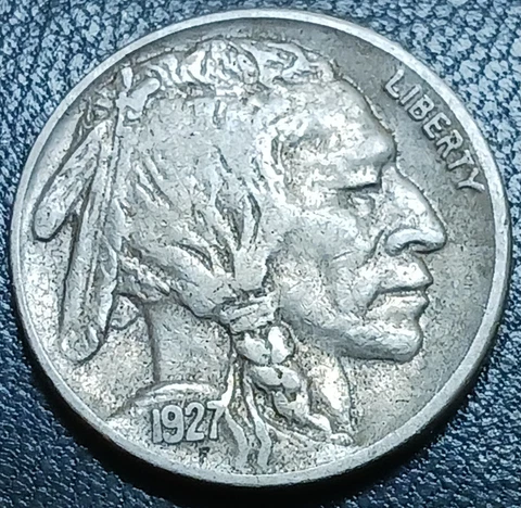 1927-S San Francisco Mint Buffalo Nickel 5 Cents-Scarce date! high grade~XF-AU Cover