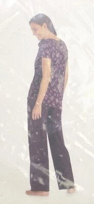 XS Carole Hochman Medianoche 3 Piezas Pijama Largo Conjunto de Pijama Salón Suave Top Pantalones Chaqueta Foto 1 de 4