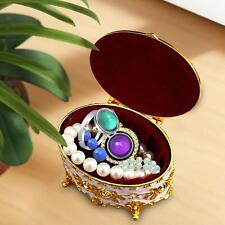 Enameled Jewelry Box Decoration Statue Display Retro Style Jewelry Case for