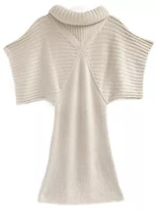 Vintage Witchery Sand Knitted Turtleneck Pencil Dress | Size XS | Excellent - Picture 1 of 4