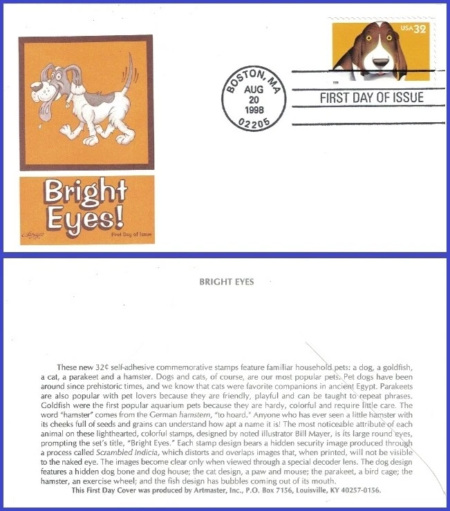 USA3 #3230 U/A ARTMASTER FDC   Bright Eyes Dog - Image 1 of 1