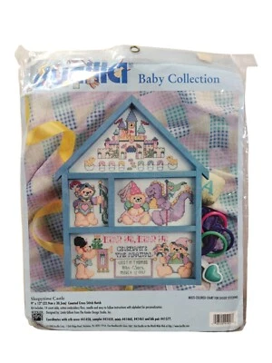 Bucilla 婴儿计数十字绣套件 Sleepytime Castle 9" X 12 全新 — 第 1/4 张图片
